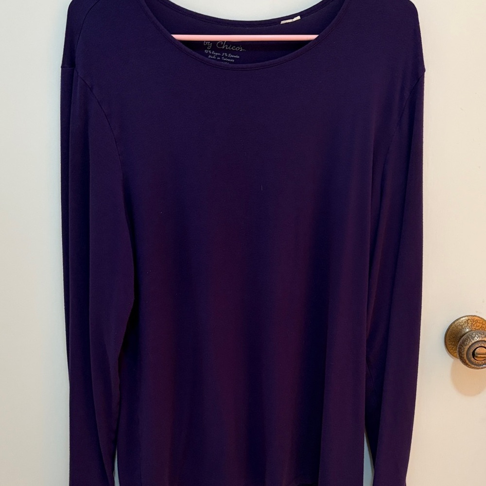 Chico's Deep Purple Long Sleeve Top